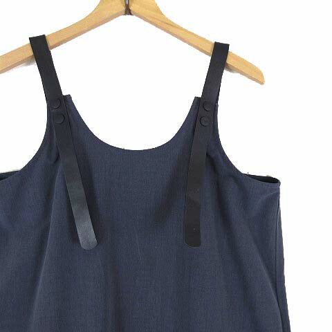 【中古】プリージング Pleasing 近年モデル ジャンパースカート ジャンスカ ワンピース ロング レザーベルト F グレー レディース 【ベクトル 古着】 250430