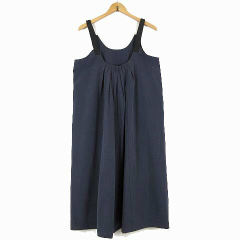 【中古】プリージング Pleasing 近年モデル ジャンパースカート ジャンスカ ワンピース ロング レザーベルト F グレー レディース 【ベクトル 古着】 250430