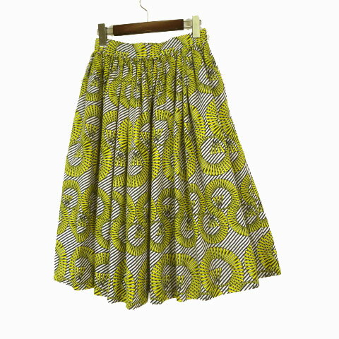 【中古】NASH PRINTS IT ロンハーマン購入 スカート 幾何学柄 総柄 ボリューム ギャザ