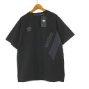 【中古】未使用品 アンブロ UMBRO Tシャツ ドライタッチ 吸水速乾 UVカット ストレッチ ロゴ プリント メッシュ 切替 半袖 M 黒 ブラック スポー...