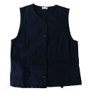 【中古】スティーブンアラン Steven Alan 25SS コットン ベスト ジレ ハリ感 S 紺 ネイビー 今季新作 美品 8216-299-0098 レディース 【ベクトル 古着】 250711