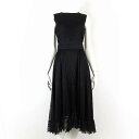 【中古】未使用品 デビュー ド フィオレ Debut de Fiore ドレス ドレスワンピース ノースリーブ 総レース 花柄 ウエストベルト M 38 黒 ブ...