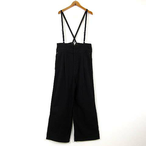 【中古】アントゲージ Antgauge JAPAN MADE 日本製 デニム チューブ サロペット オーバーオール ワイドパンツ ハイウエスト S 黒 ブラック レディース 【ベクトル 古着】 250826