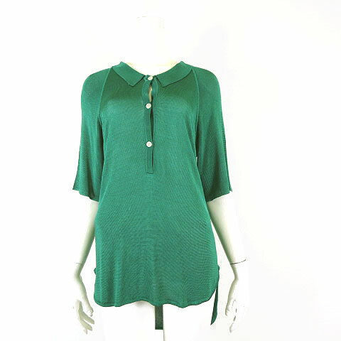 【中古】ケーティー キヨコ タカセ K.T KIYOKO TAKASE ニット ポロシャツ ハイゲージ ロングテール 落..