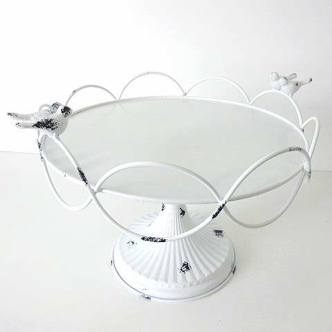 【中古】未使用品 花台 フラワーポット ヨーロピアン 小鳥 装飾 軽量 ガーデニング ヴィンテージ調 ガーデンデコレーション 直径30cm 金属製 白 ホワイト 美品 その他 【ベクトル 古着】 251007