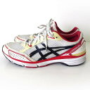 【中古】アシックス asics TJL510 ランニングシューズ ライトレーサー LYTERACER TS 2 スニーカー 24.5cm 白 ホワイト 赤 US...