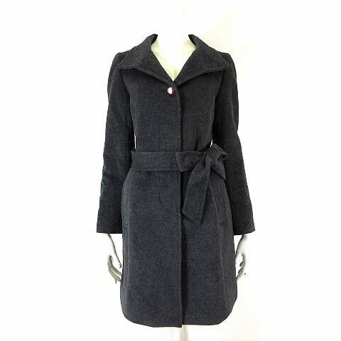 【中古】ボナジョルナータ BUONA GIORNATA コート アンゴラ ウール ビーバーコート シャギー ウエストベルト S グレー ボルドー レディース 【ベクトル 古着】 251023