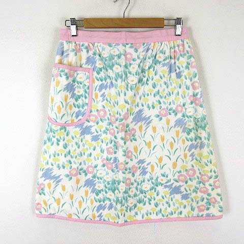 【中古】未使用品 ホットマン HOTMAN エプロン サロンエプロン パイル 花柄 配色 ポケット コットン F ピンク マルチカラー タグ付 レディース 【ベクトル 古着】 251106