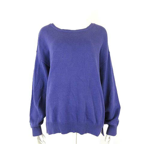 【中古】コラージュ ガリャルダガランテ COLLAGE GALLARDAGALANTE ニット セーター コットン ドロップショルダー 長袖 L 紫 パープル レディース 【ベクトル 古着】 251117