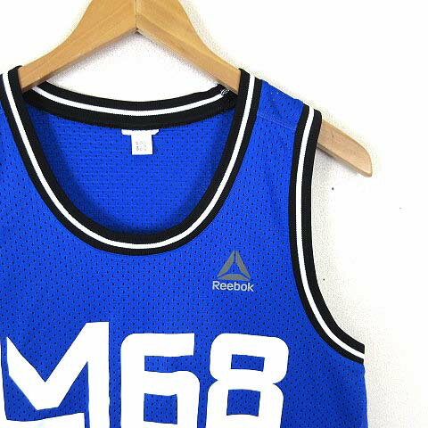 【中古】リーボック Reebok タンクトップ メッシュ レズミルズ ロゴ バスケットボ...