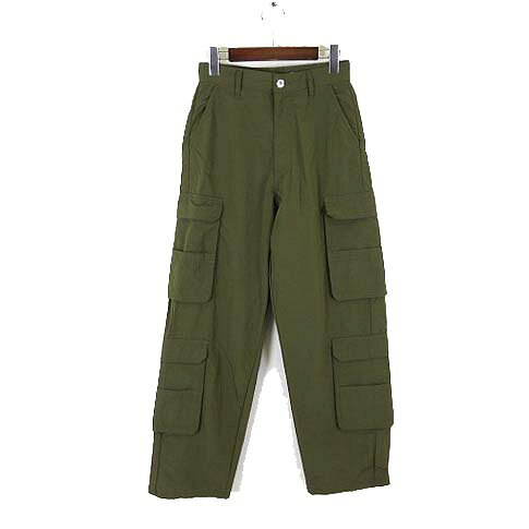 【中古】ダブルスタンダードクロージング ダブスタ DOUBLE STANDARD CLOTHING 2024SS パンツ タフタワイド カーゴパンツ ナイロン M 38 カーキ 0206-360-241A 美品 レディース 【ベクトル 古着】 260227