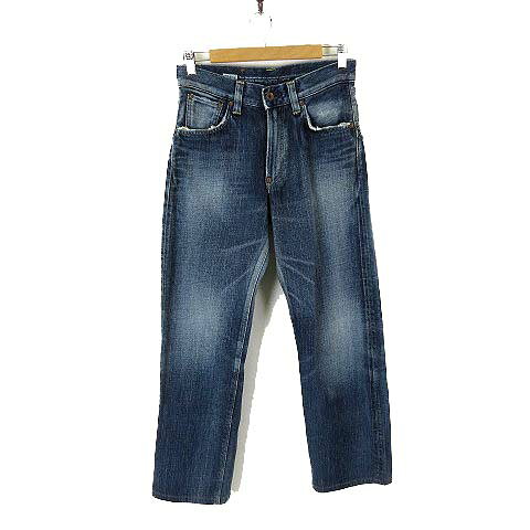 【中古】エドウィン EDWIN 505 デニムパンツ 53505 ヴィンテージ加工 ストレート ジーンズ ジーパン W28 インディゴブルー 日本製 メンズ 【ベクトル 古着】 260406