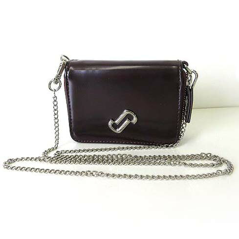 [Used] JEANASIS Round Wallet Shoulder Bag, Leather, Chain Shoulder Strap, Bordeaux Color, Women's Bag, Handbag [Vector Used Clothing] 260407