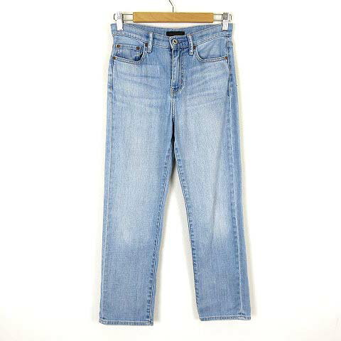 【中古】ユニクロ UNIQLO ハイライズ ボーイフレンド フィット ジーンズ デニムパンツ ストレート ウォッシュ加工 ストレッチ 23 ライトブルー レディース 【ベクトル 古着】 260421