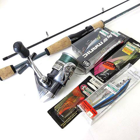 【中古】シマノ SHIMANO エアノス 2000 AERNOS 2000 スピニングリール スピニングロッド 軽量 竿 ルアー 5個 セット 未使用 美品 バス釣り 渓流釣り フィッシングセット その他 【ベクトル 古着】 260424