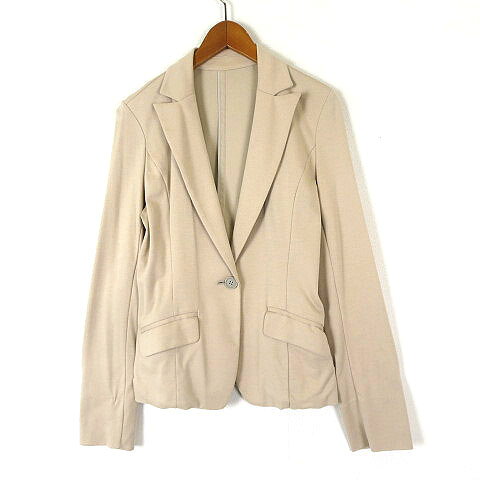 【中古】プロポーション ボディドレッシング PROPORTION BODY DRESSING ジャケット ストレッチ ジャージー 1ボタン 長袖 M ベージュ レディース 【ベクトル 古着】 260504