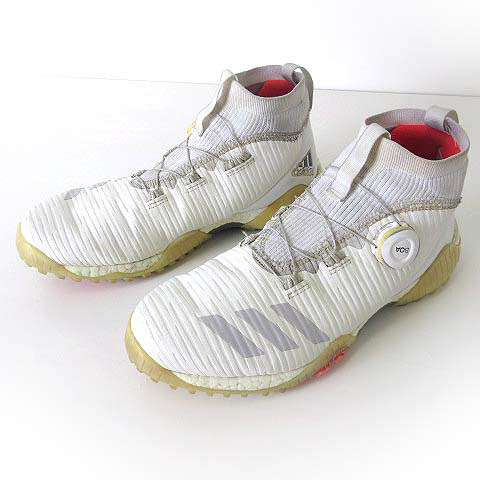 【中古】アディダス adidas 20SS ゴルフシューズ CODECHAOS BOA コードカオス ボア ミッドカット EE9106 スニーカー 25.5cm 白 ホワイト US 8 くつ 靴 シューズ GOLF メンズ 【ベクトル 古着】 260806