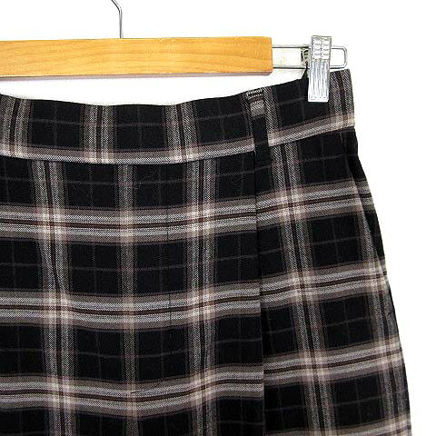 【中古】グローバルワーク GLOBAL WORK パンツ タック イージー ワイドパンツ チェック ウールライク ストレッチ L 黒 ブラック ダークブラウン ベージュ レディース 【ベクトル 古着】 260918 auc-vector-21262483 ブランド古着の買取販売ベクトル サンプル画像3