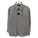 【中古】未使用品 ダックス DAKS タグ付き シャツ 長袖 総柄 ロゴ 薄手 Lサイズ 紺 ネイビー ORG メンズ 【ベクトル 古着】 250328(4)