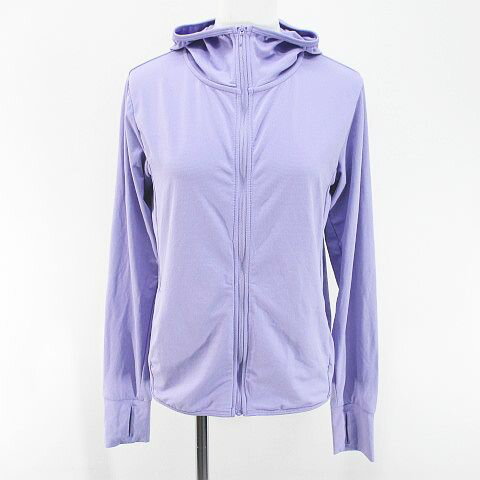 【中古】ユニクロ UNIQLO エアリズム AIRism 長袖 パーカー ジャケット M 紫系 パープル ストレッチ ジップアップ ポケット 無地 レディース 【ベクトル 古着】 240329のサムネイル