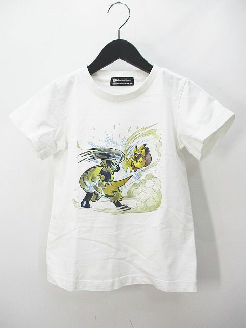 【中古】ポケモンセンター Pok?monCenter 半袖 Tシャツ 130 白系 ホワイト プリント キッズ 子供服 【ベクトル 古着】 240518