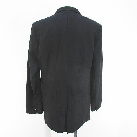 【中古】ジュンオカモト JUN OKAMOTO ジャケット 38 黒系 ブラック 日本製 ポケット 毛 ウール 裏地 無地 レディース 【ベクトル 古着】 240924