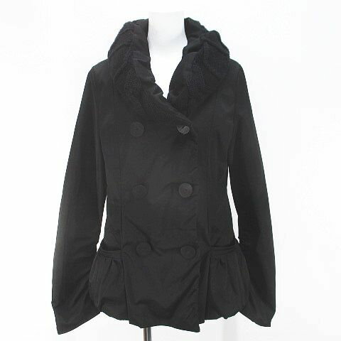 【中古】スポーツマックス SPORTMAX ショート丈 ダブルコート ジャケット 黒系 ブラック ボタン ポケット レディース 【ベクトル 古着】 241123