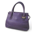 【中古】ペレボルサ PELLE BORSA LYDIA ハンドバッグ パープル レザー レディース 【ベクトル 古着】 241210