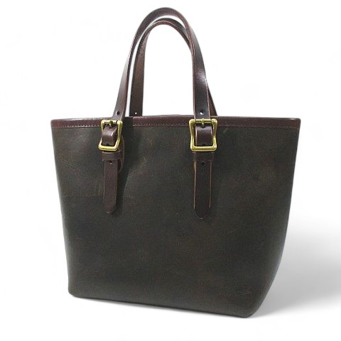 【中古】トートバッグ ハンドバッグ バイカラー ブラウン 茶系 レザー 本革 メンズ レディース 【ベクトル 古着】 241221