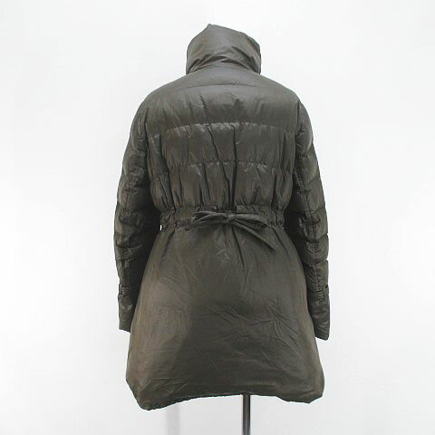 【中古】マックスインターナショナル MAX|A ミドル丈 ダウンコート 02 緑 グリーン系 ジップアップ スナップボタン ポケット レディース 【ベクトル 古着】 250109