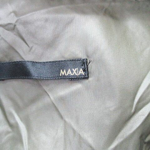 【中古】マックスインターナショナル MAX|A ミドル丈 ダウンコート 02 緑 グリーン系 ジップアップ スナップボタン ポケット レディース 【ベクトル 古着】 250109