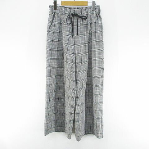 【中古】パシオーネ PASSIONE チェック柄 ロング丈 ワイドパンツ 38 灰系 グレー ポケット レディース 【ベクトル 古着】 250120 【中古】パシオーネ PASSIONE チェック柄 ロング丈 ワイドパンツ 38 灰系 グレー ポケット レディース 【ベクトル 古着】 250120