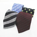 【中古】タケオキクチ TAKEO KIKUCHI 4本セット シルク 絹 ネクタイ レギュラータイ ARTIST / ニナリッチ NINA RICCI 黒系 ブ...