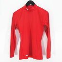 【中古】アンダーアーマー UNDER ARMOUR 長袖 カットソー Tシャツ MD 赤系 レッド ロゴマーク 刺繍 ハイネック ストレッチ レディース 【ベク...