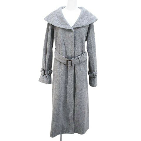 【中古】ワンアフター アナザー ナイスクラップ one after another NICE CLAUP ロング丈 コート M 灰系 グレー スナップボタン ベルト 裏地 ポケット レディース 【ベクトル 古着】 250214