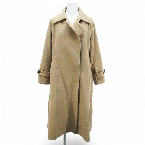 【中古】エミ emmi ロング丈 ステンカラーコート 0 キャメル系 比翼ボタン カシミヤ混 ポケット 裏地 レディース 【ベクトル 古着】 250226 【中古】エミ emmi ロング丈 ステンカラーコート 0 キャメル系 比翼ボタン カシミヤ混 ポケット 裏地 レディース 【ベクトル 古着】 250226