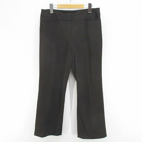 【中古】トランスワーク TRANS WORK ロングパンツ スラックス 44 茶系 ブラウン ジップフライ ポケット ストレッチ 裏地 レディース 【ベクトル 古着】 250410