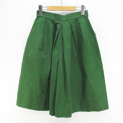 【中古】レイビームス Ray Beams 膝丈 キュロット パンツ 0 緑 グリーン系 サイドファスナー 綿 コットン ポケット レディース 【ベクトル 古着】 250415