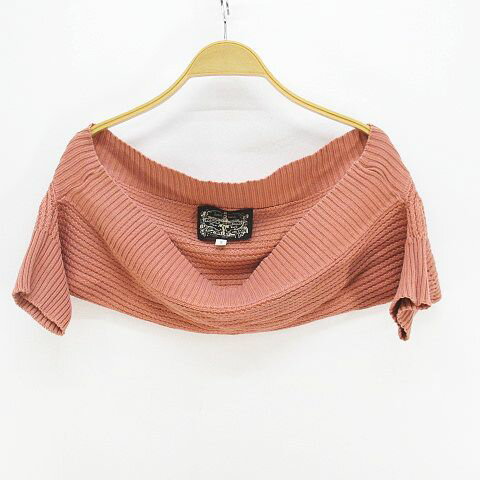 【中古】ジェームズコヴィエロ JAMES COVIELLO 半袖 ニット カーディガン ボレロ 2 ピンク系 綿 コットン 日本製 レディース 【ベクトル 古着】 250415