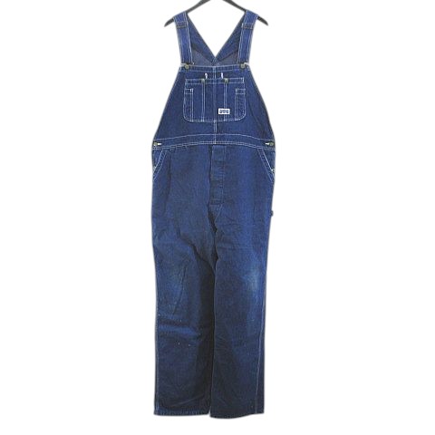 【中古】BIG SMITH オーバーオール パンツ デニム ロング丈 紺系 ネイビー インディゴ 綿 コットン メンズ 【ベクトル 古着】 250421