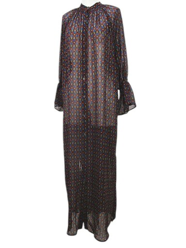 【中古】ナノユニバース nano universe ギャルドローブ garde Robe 長袖 シースルー シャツ ワンピース ロング丈 赤系 ボルドー 総柄 袖スリット レディース 【ベクトル 古着】 250424 【中古】ナノユニバース nano universe ギャルドローブ garde Robe 長袖 シースルー シャツ ワンピース ロング丈 赤系 ボルドー 総柄 袖スリット レディース 【ベクトル 古着】 250424