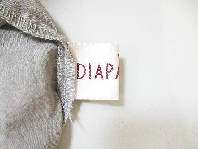 【中古】ディアパソン DIAPASON 長袖 シャツワンピース ロング丈 M-L 灰系 ライトグレー 無地 タック レディース 【ベクトル 古着】 250429
