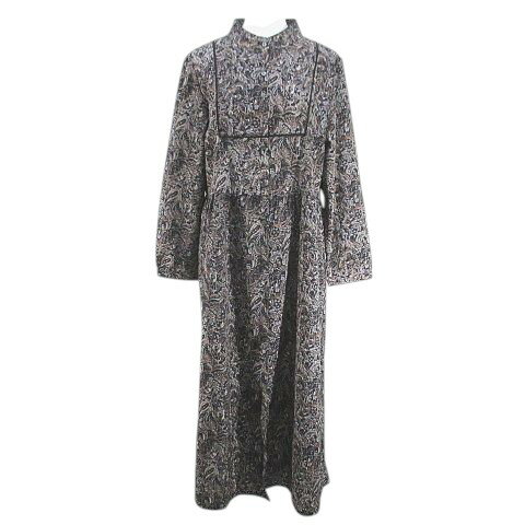 【中古】イッカ ikka ペイズリー柄 長袖 ミモレ丈 ノーカラーシャツワンピース フレアワンピース ワンピース L 黒系 ブラック レディース 【ベクトル 古着】 250501 【中古】イッカ ikka ペイズリー柄 長袖 ミモレ丈 ノーカラーシャツワンピース フレアワンピース ワンピース L 黒系 ブラック レディース 【ベクトル 古着】 250501