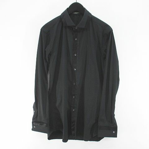 【中古】ディエチ コルソ コモ 10 corso como 長袖 シャツ 46 黒系 ブラック イタリア製 ボタン 無地 メンズ 【ベクトル 古着】 250610