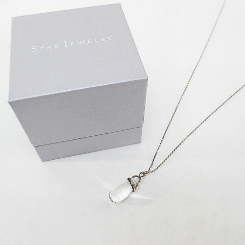 【中古】スタージュエリー STAR JEWELRY 925 SILVER ネックレス ペンダント ティアドロップ クリア系 総重量8.2g ヒキワ アクセサリー レディース 【ベクトル 古着】 250613
