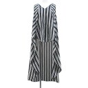 【中古】ダブルスタンダードクロージング ダブスタ DOUBLE STANDARD CLOTHING ストライプ柄 ノースリーブ チュニック フィッシュテール 38 灰系 ダークグレー Vネック 日本製 レディース 【ベクトル 古着】 250614