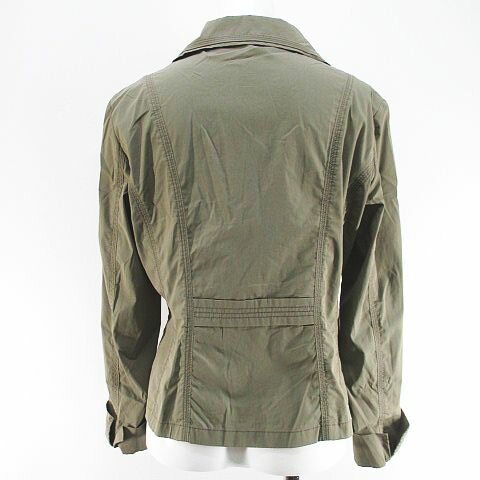 【中古】トゥーシー TWO:C テーラード ジャケット 40 緑系 カーキ ステッチ ボタン ストレッチ レディース 【ベクトル 古着】 250620