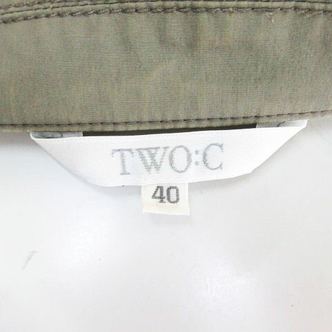 【中古】トゥーシー TWO:C テーラード ジャケット 40 緑系 カーキ ステッチ ボタン ストレッチ レディース 【ベクトル 古着】 250620