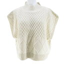 【中古】アフタヌーンティー Afternoon Tea WARDROBE ニット ベスト プルオーバー M-L ライトベージュ アラン編み リブ レディース 【ベクトル 古着】 250623