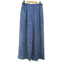 【中古】未使用品 彩藍 あいびぶれ ロング パンツ ワイド イージー L 青系 ブルー タグ付き 裏地 レディース 【ベクトル 古着】 250706